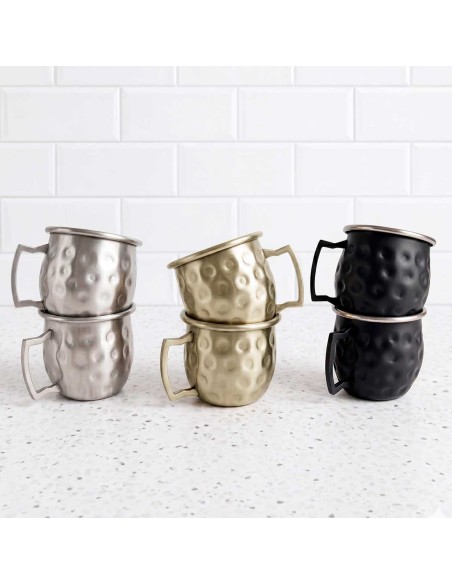 Mini Caneca Moscow Mule Inox Pequena 60ml Finger Food 2un