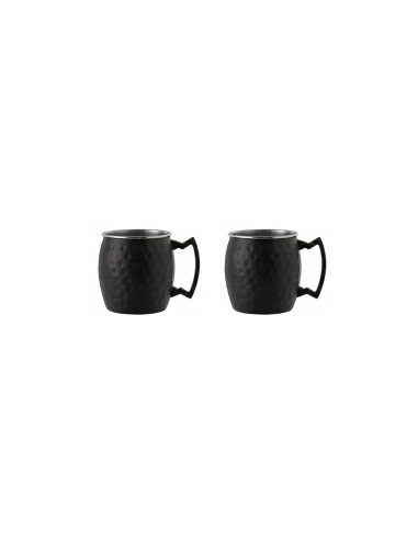 Mini Caneca Moscow Mule Inox Preto Pequena 60ml...