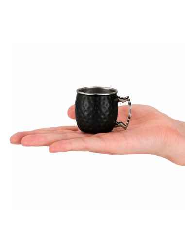 Mini Caneca Moscow Mule Inox Preto Pequena 60ml...
