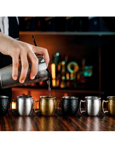Mini Caneca Moscow Mule Inox Preto Pequena 60ml...