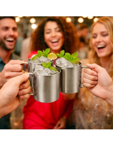Caneca Moscow Mule Aço Inox 420ml Bar Drink...