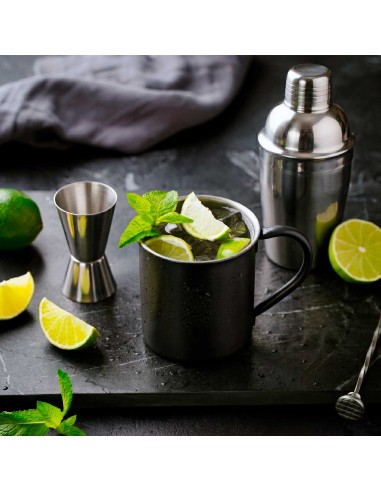 Caneca Moscow Mule Aço Inox Preta 420ml Bar...