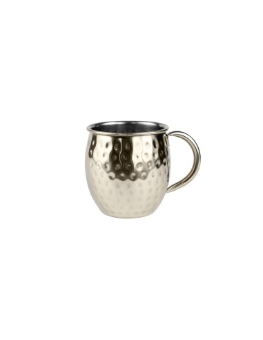 Caneca Moscow Mule Martelada Inox Dourado Velho...