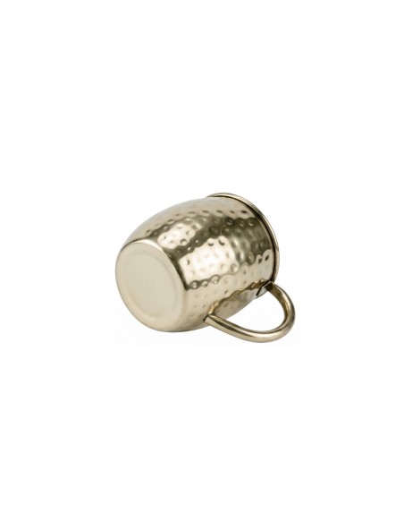 Caneca Moscow Mule Martelada Inox Dourado Velho 580ml Bar Drink