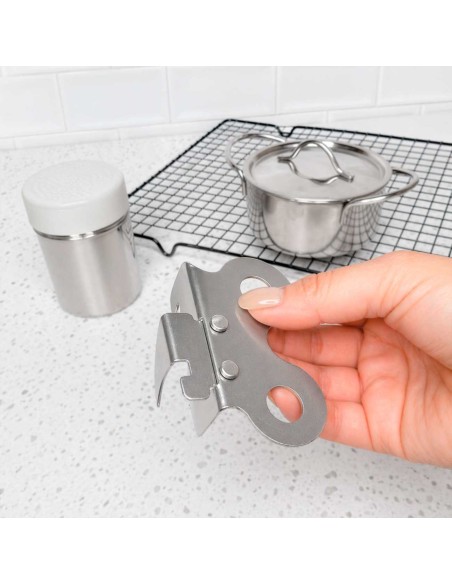 Abridor de Latas e Garrafas Aço Inox Manual Borboleta
