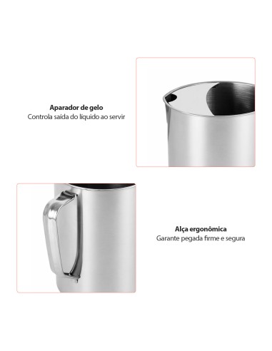 Jarra de Suco Agua Aço Inox Aparador Festa Bar...