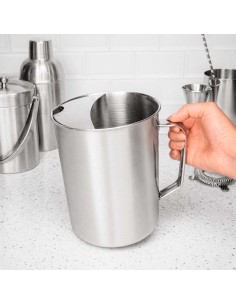 Jarra de Suco Agua Aço Inox Aparador Festa Bar Buffet 1,8L 2