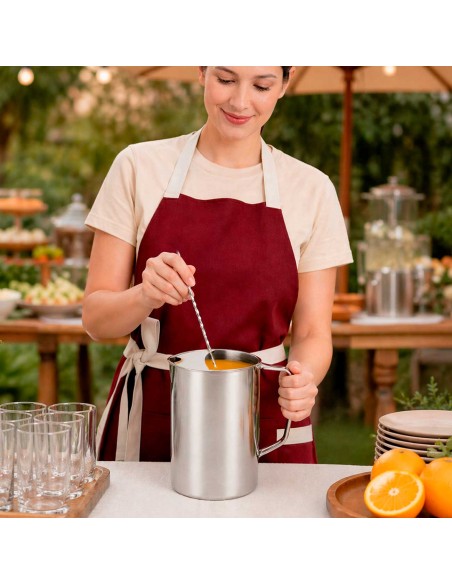 Jarra de Suco Agua Aço Inox Aparador Festa Bar Buffet 1,8L