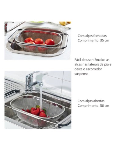 Escorredor de Alimentos Salada Arroz Retratil...