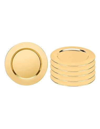 Sousplat Redondo Dourado Prato Inox Mesa Posta...