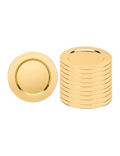 Sousplat Redondo Dourado Prato Inox Mesa Posta Buffet 50un