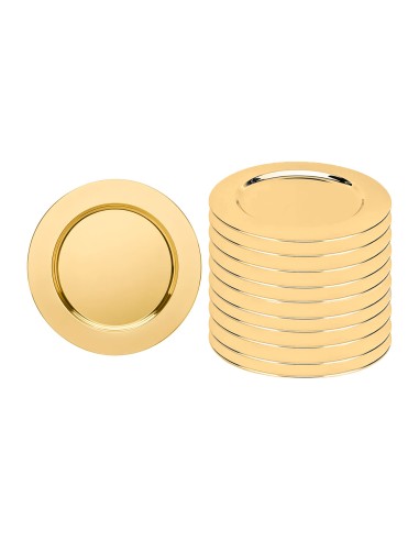 Sousplat Redondo Dourado Prato Inox Mesa Posta...