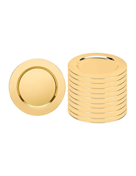 Sousplat Redondo Dourado Prato Inox Mesa Posta Buffet 50un