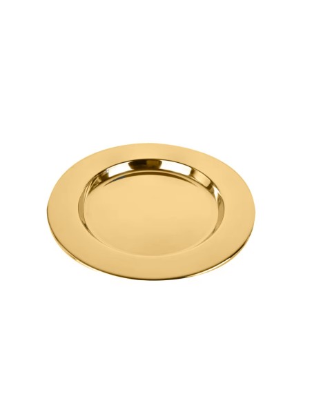 Sousplat Redondo Dourado Prato Inox Mesa Posta Buffet 6un