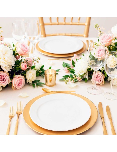 Sousplat Redondo Dourado Prato Inox Mesa Posta Buffet 50un