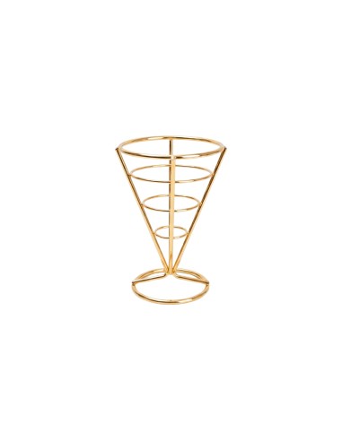 Suporte Cone Fritas Cestinha Inox Dourado...