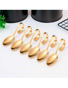 Colher Finger Food Inox Dourado Buffet Entrada Aperitivo 2