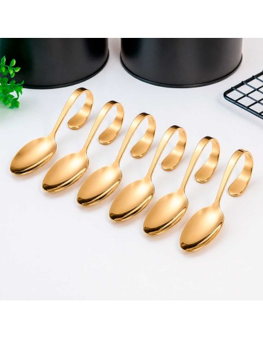 Colher Finger Food Inox Dourado Buffet Entrada...