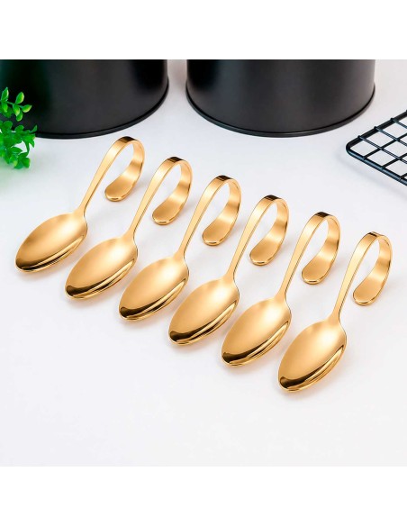 Colher Finger Food Inox Dourado Buffet Entrada Aperitivo