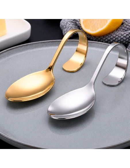 Colher Finger Food Inox Dourado Buffet Entrada Aperitivo