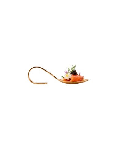 Colher Finger Food Inox Dourado Buffet Entrada...