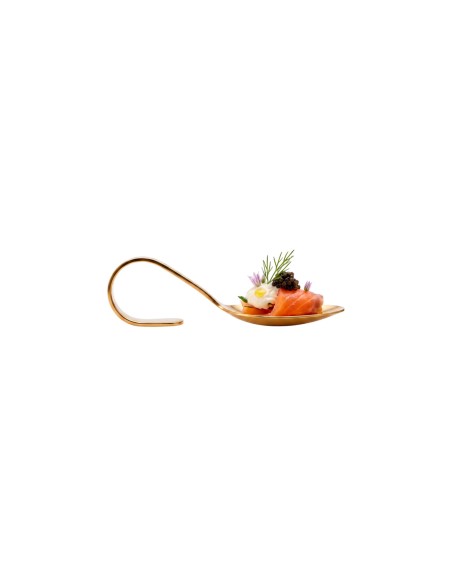 Colher Finger Food Inox Dourado Buffet Entrada Aperitivo