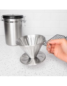 Coador Cafe Inox Filtro V60 Dripper Barista Reutilizavel 2