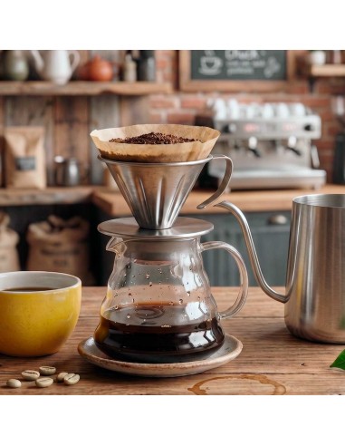 Coador Cafe Inox Filtro V60 Dripper Barista...