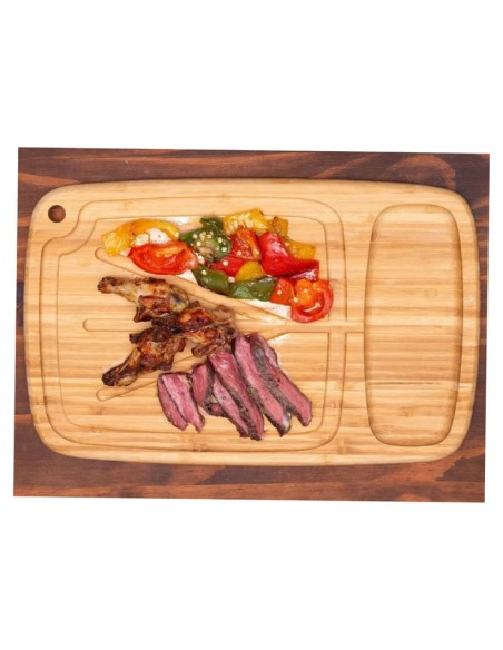 Tabua de Carne Churrasco Bambu Sulco Vinco 40cm