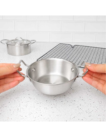 Caçarola Mini Panela Couvert Inox Entrada Petisco Porçoes 12cm