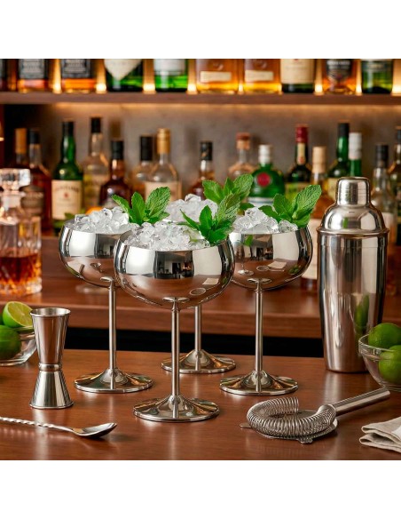 Taça Inox Copo 450ml Vinho Drink Finger Food Bar Restaurante