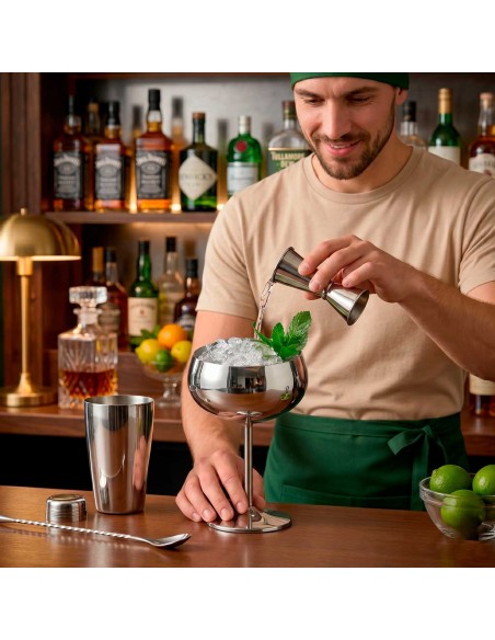 Taça Inox Copo 450ml Vinho Drink Finger Food Bar Restaurante