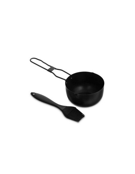 Tigela Bowl Alça e Pincel Culinario Silicone Preto Churrasco