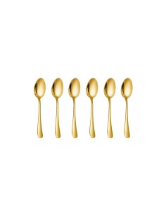 Colher de Cafe Dourado Jogo Colheres Inox Pequena 6un