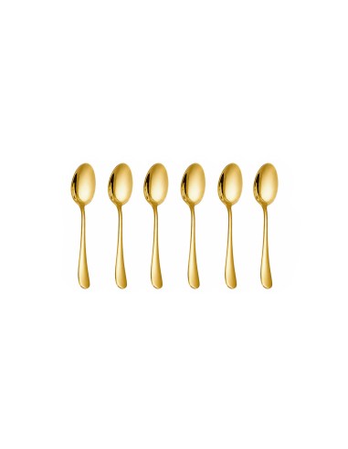 Colher de Cafe Dourado Jogo Colheres Inox...