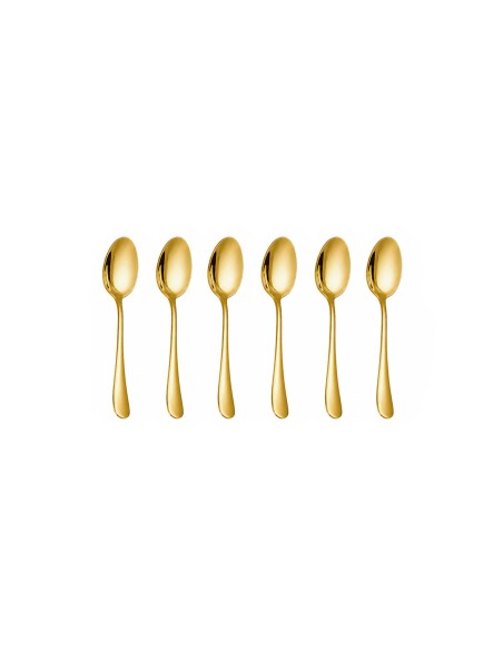 Colher de Cafe Dourado Jogo Colheres Inox Pequena 6un