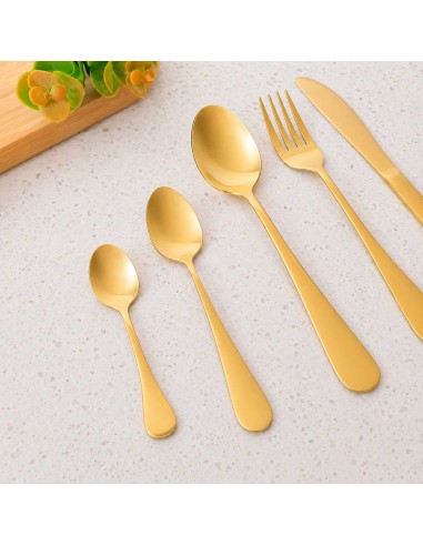 Colher de Cafe Dourado Jogo Colheres Inox...