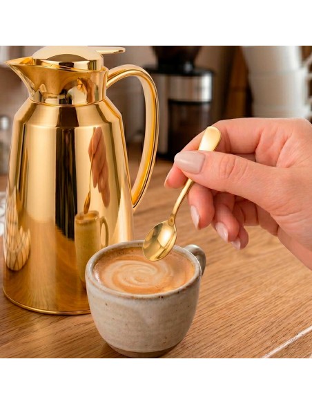 Colher de Cafe Dourado Jogo Colheres Inox Pequena 6un