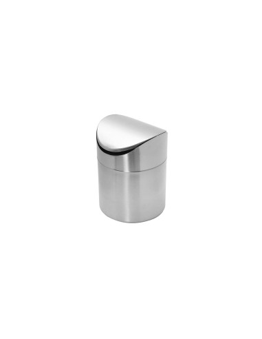Lixeira de Pia Inox Mini Basculante Lavabo Escritorio 1,5L