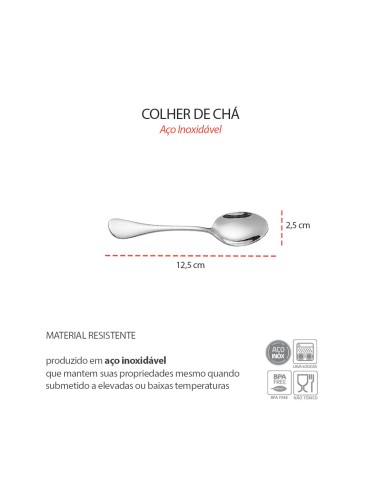 Colher de Cha Aço Inox Talheres Restaurante Buffet