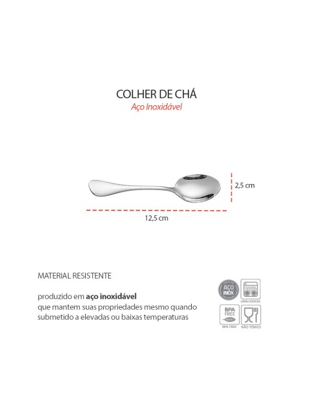 Colher de Cha Aço Inox Talheres Restaurante Buffet