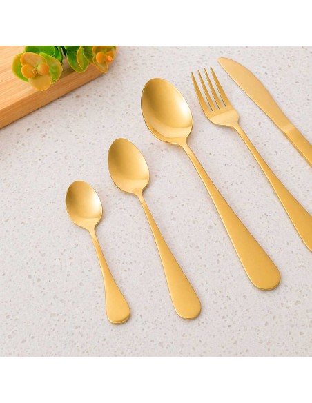Colher de Cha Dourado Aço Inox Talheres Restaurante Buffet