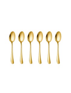 Colher de Cha Dourado Jogo de Colheres Inox 6un