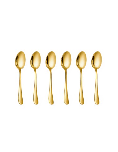 Colher de Cha Dourado Jogo de Colheres Inox 6un