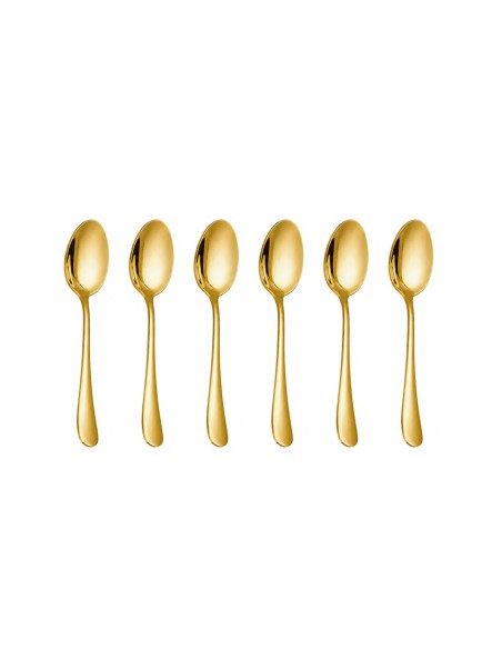 Colher de Cha Dourado Jogo de Colheres Inox 6un