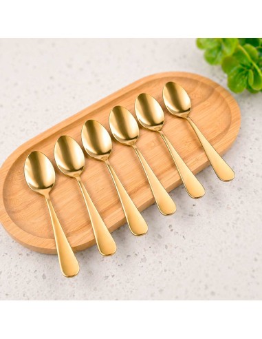 Colher de Cha Dourado Jogo de Colheres Inox 6un