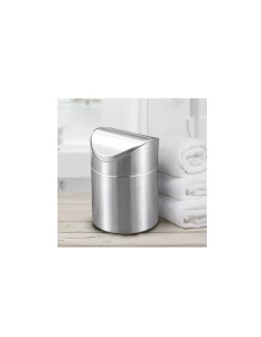 Lixeira de Pia Inox Mini Basculante Lavabo Escritorio 1,5L 2