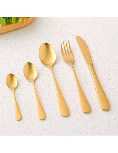 Colher de Sobremesa Dourado Aço Inox Talheres...