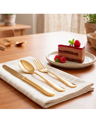 Colher de Sobremesa Dourado Ouro Inox Talher...