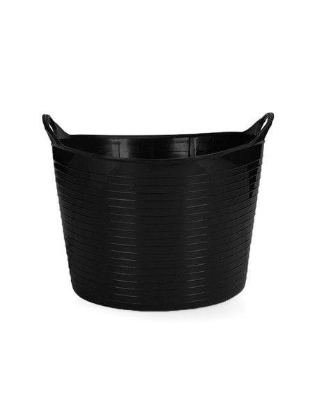 Balde Flexivel Cesto Multiuso Preto Roupa Brinquedos 15L